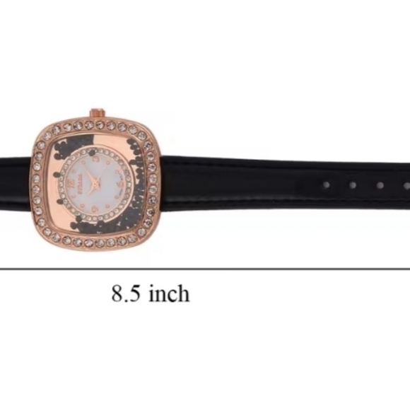 Strada Gold and Black Watch with Crystal Accents - Picture 6 of 6